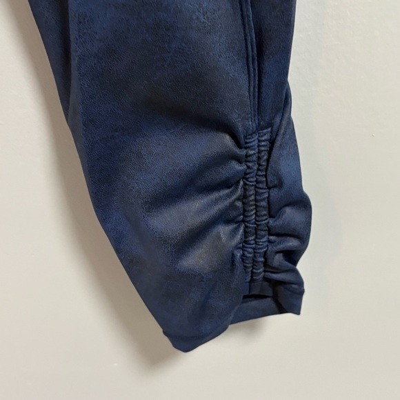 Zyia - Distressed Blue Ankle Cinch High Rise 7/8 Leggings - Picture 2 of 7